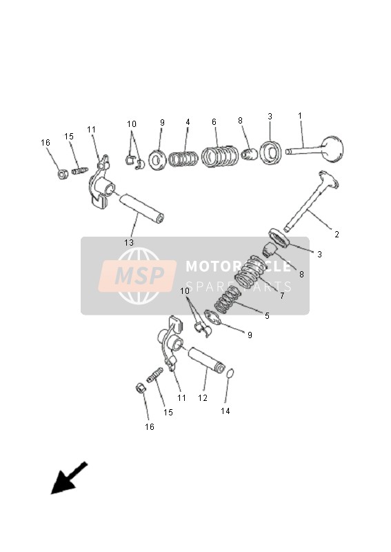 Yamaha VP300 VERSITY 2005 Soupape pour un 2005 Yamaha VP300 VERSITY